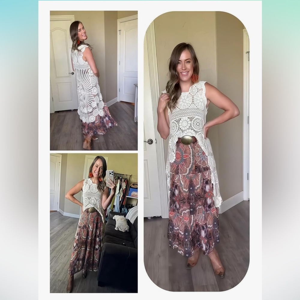 Floral Bohemian A-Line Maxi Skirt - Picture 5 of 5
